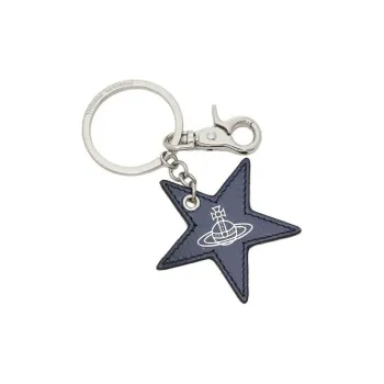 Vivienne Westwood Leather Keychains Unisex Blue