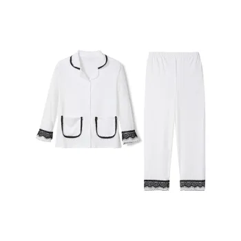 Flowers In Water Pajama Set Women's White