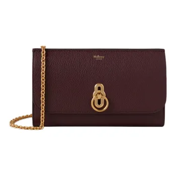 Mulberry Classic Grain Cow Leather One Shoulder Crossbody Clutch Trumpets Women's Burgundy