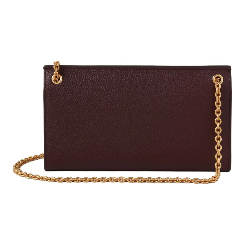 Mulberry Classic Grain Cow Leather One Shoulder Crossbody Clutch Trumpets Women's Burgundy-2