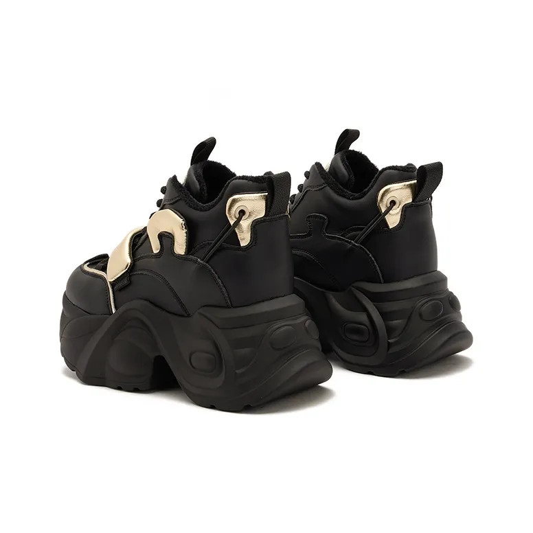 Milan Love Song Lightweight Warm Low-Top Chunky Sneakers Women's Black-15