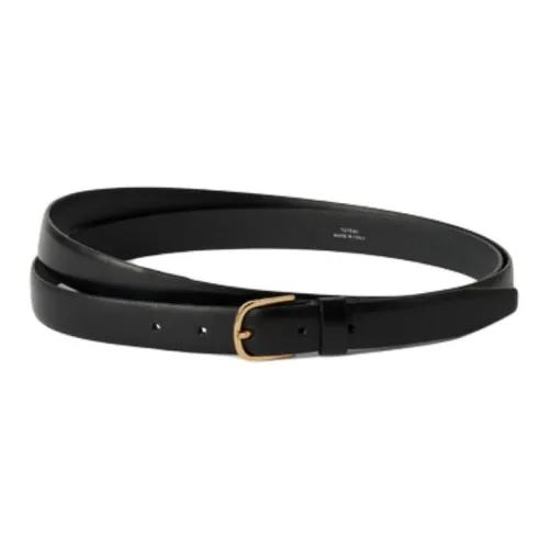 Toteme Solid Color Design Cow Leather Leather Belts Women's Black Width: 2.5CM