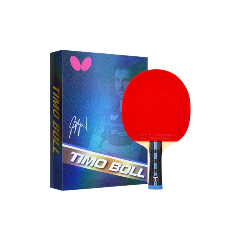 Butterfly Ping Pong Paddles Unisex All Wood With Carbon Fiber Black/Red-4