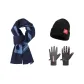 Blue Scarf+Orange-Gray Glove+Hats & Caps