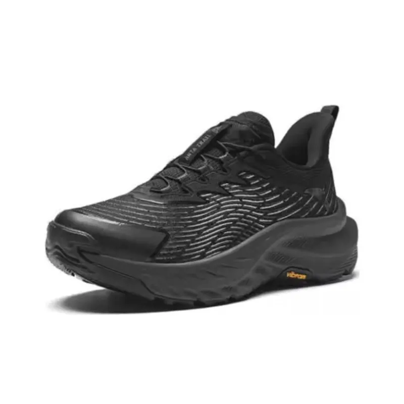 Anta Transverse Cushioning, Wear Resistant Low Top Running Shoes Men's Black-2