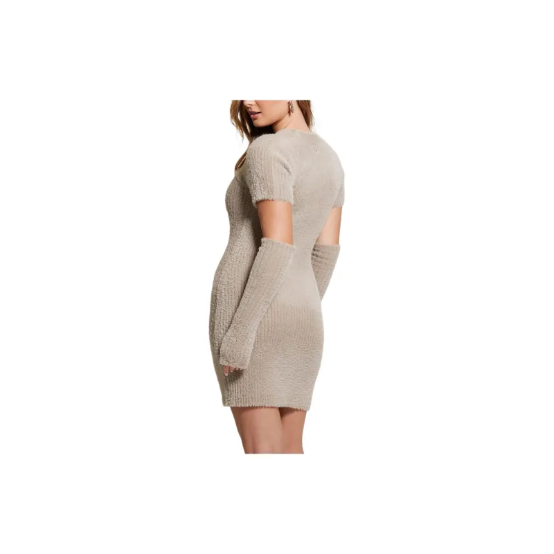 GUESS Detached Sleeve Knit Dress Long-Sleeved Dresses Women's Clay-1