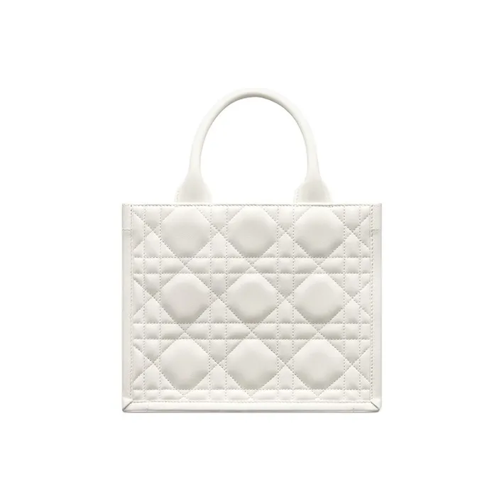 DIOR BookTote Cow Leather Tote Bag, Shopping Bag, Crossbody Bag, One Shoulder Handbag Trumpets Women's Milk White-2