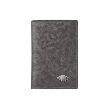 CARTIER Textured Calfskin Card Holder Women's Gray