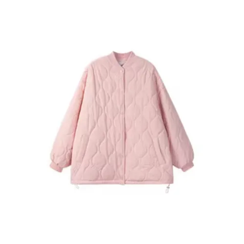 SUNSUNTOWN Puffer Jackets Women's Sweet Pink