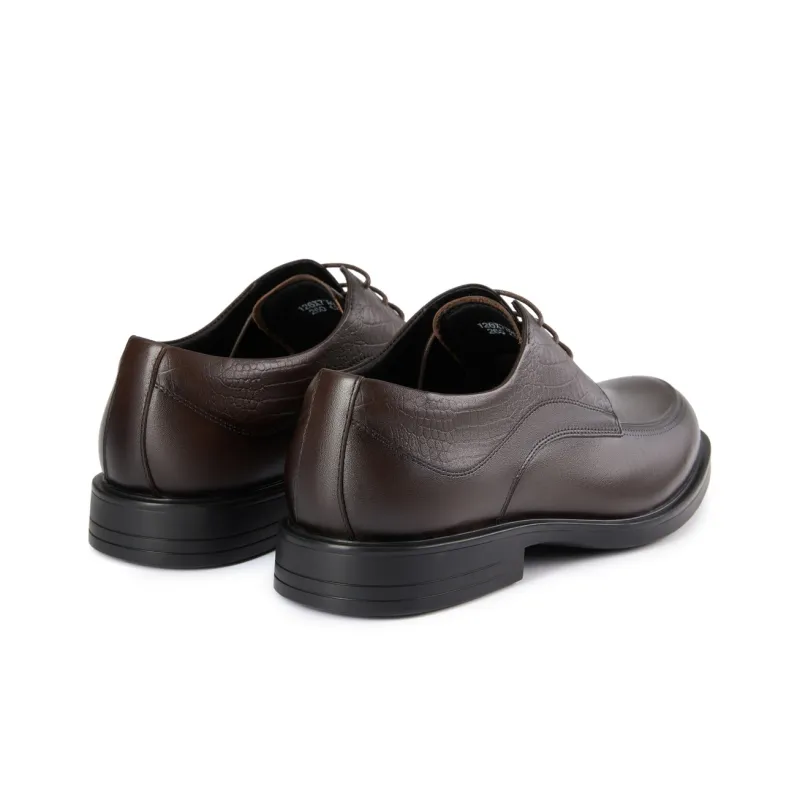 SEVEN Dress Shoes Men Low Top Coffee-3