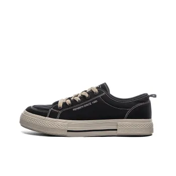 RENBEN Anti Slip And Wear Resistant Breathable Low Top Canvas Shoes Unisex Black Brown