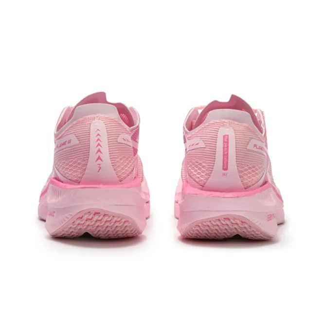 361° Fly Burn 3 Wear-Resistant Lightweight Rebound Low-Top Full-Length Carbon Plate Running Shoes Unisex White Pink-3