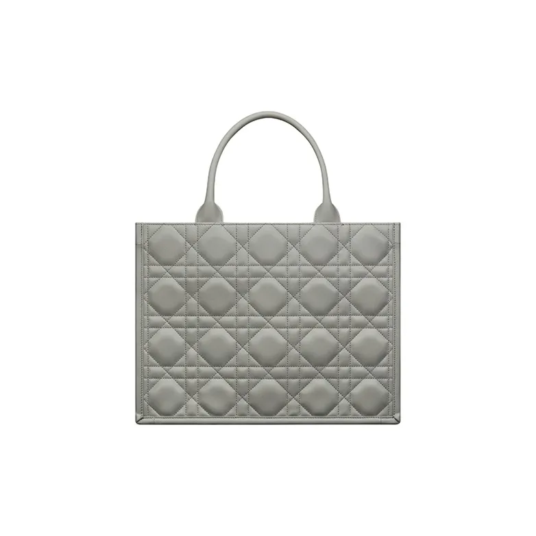 DIOR BookTote Cow Leather Tote Bag Shopping Bag Shoulder Bag Crossbody Bag Handbag Medium Size Women's Rock Gray-2