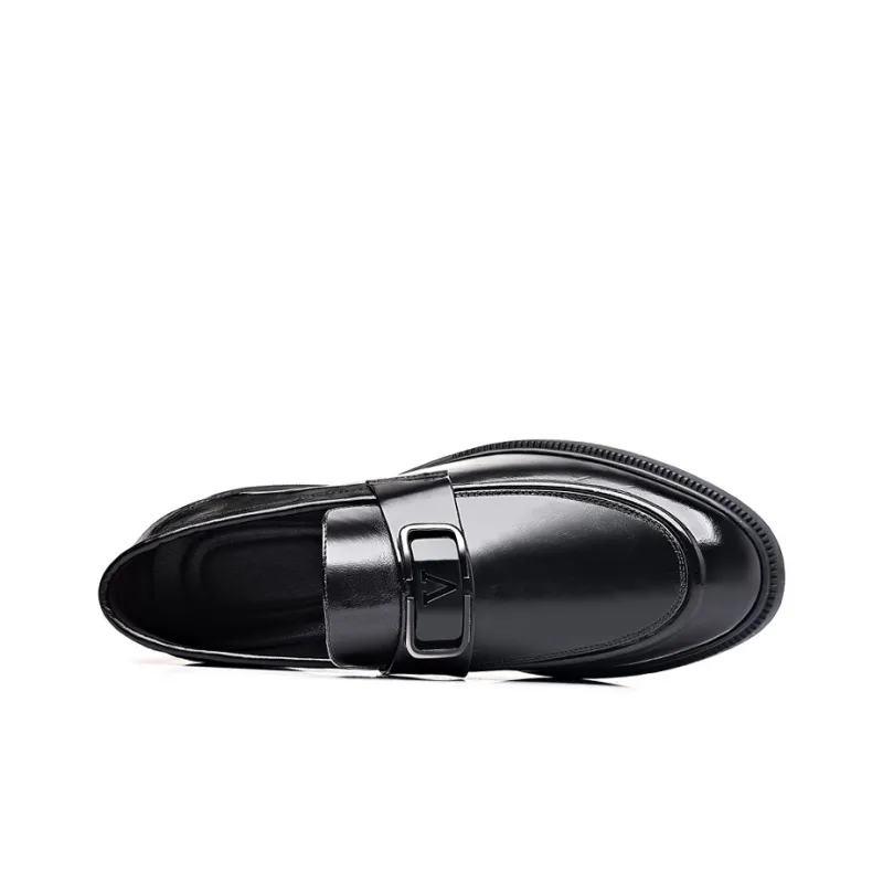 GZZ Dress Shoes Men Low Top Black-2