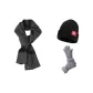 Dark Gray Scarf+Light Gray Glove+Hats & Caps