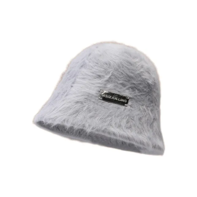 EEEENO Imitation Rabbit Fur Blend Bucket Hats Women's-10