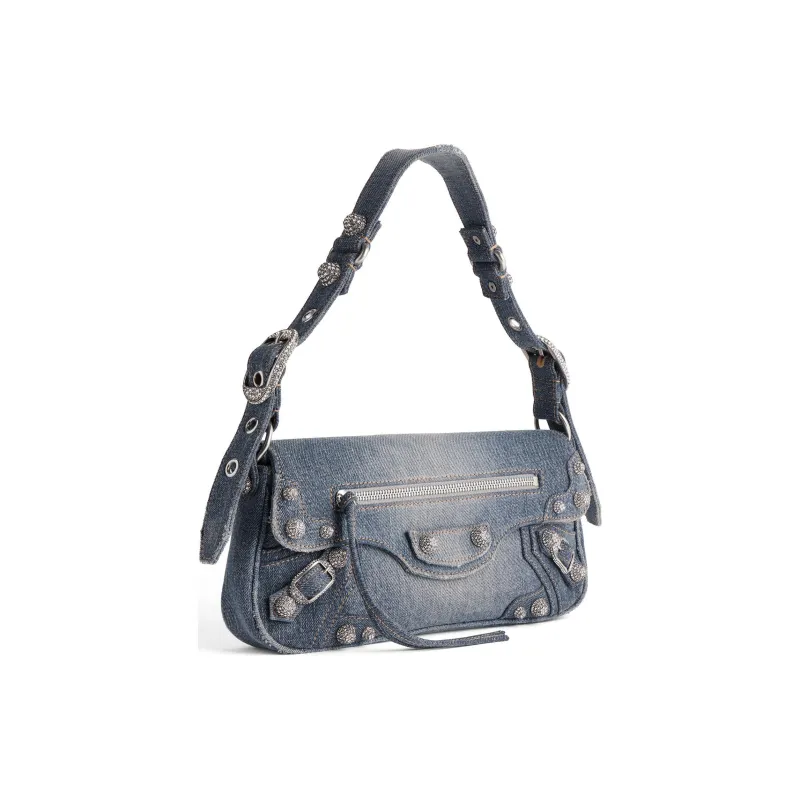 Balenciaga Le Cagole Denim Handbag Shoulder Bag Small Size Women's Blue-1