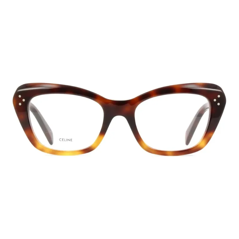 CELINE Acetate Irregular Shape Eyeglass Frames Women's Tortoiseshell-1