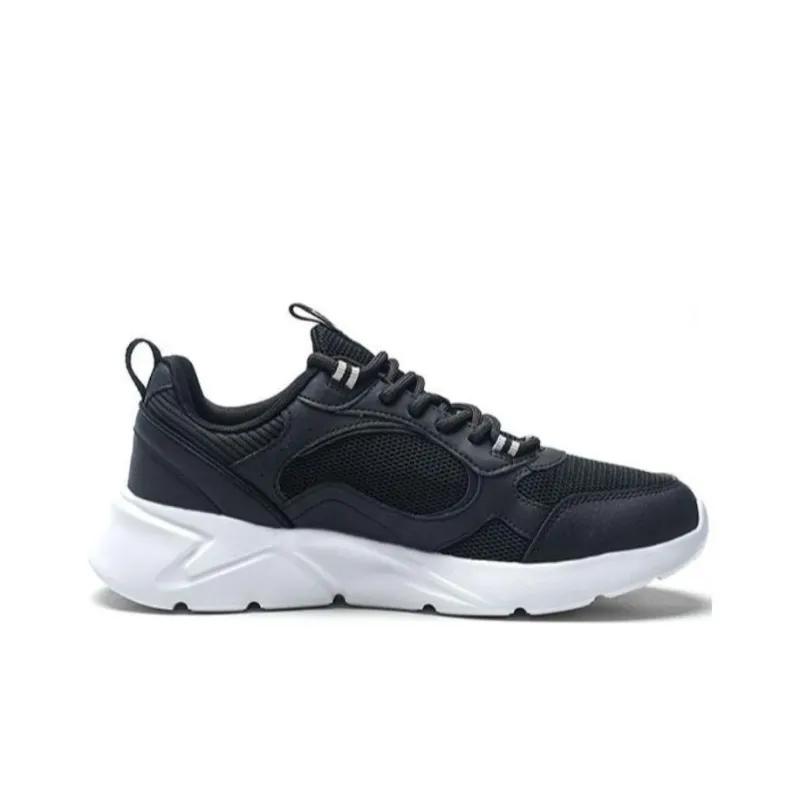 QIAODAN Cushioned Wear Resistant Lightweight Low Top Running Shoes Men's Black White-1