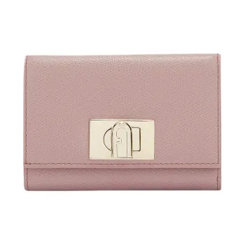 Furla 1927 Collection Textured Leather Coin Purse Clutch Wallet Medium Size Women's Pink