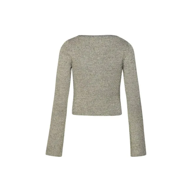 GANNI Logo embroidered Lurex knit Cardigan-1