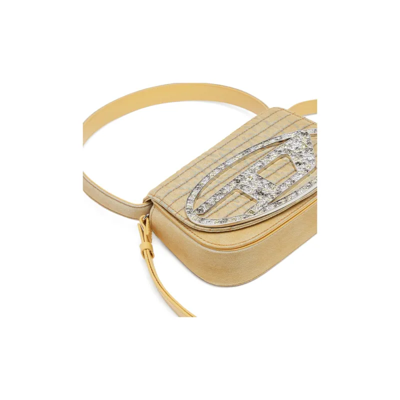 DIESEL Cotton With Cow Leather Shoulder Bag, Crossbody Bag, Handbag Women's Yellow-4
