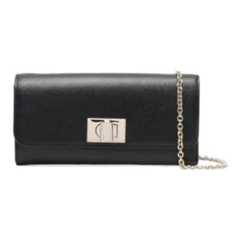 Furla Calfskin Shoulder Bag Crossbody Bag Wallet Women's Black