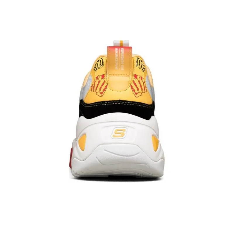 One Punch Man x Skechers D'LITES 3.0 3.0 Low-Top Casual Shoes Men's White Black Yellow-3