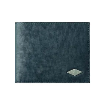 CARTIER Calfskin Card Holder Wallet Women's Blue