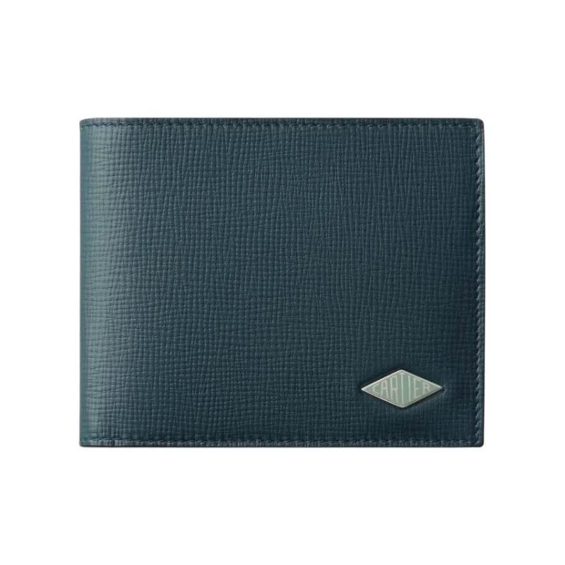 CARTIER Calfskin Card Holder Wallet Women's Blue-0