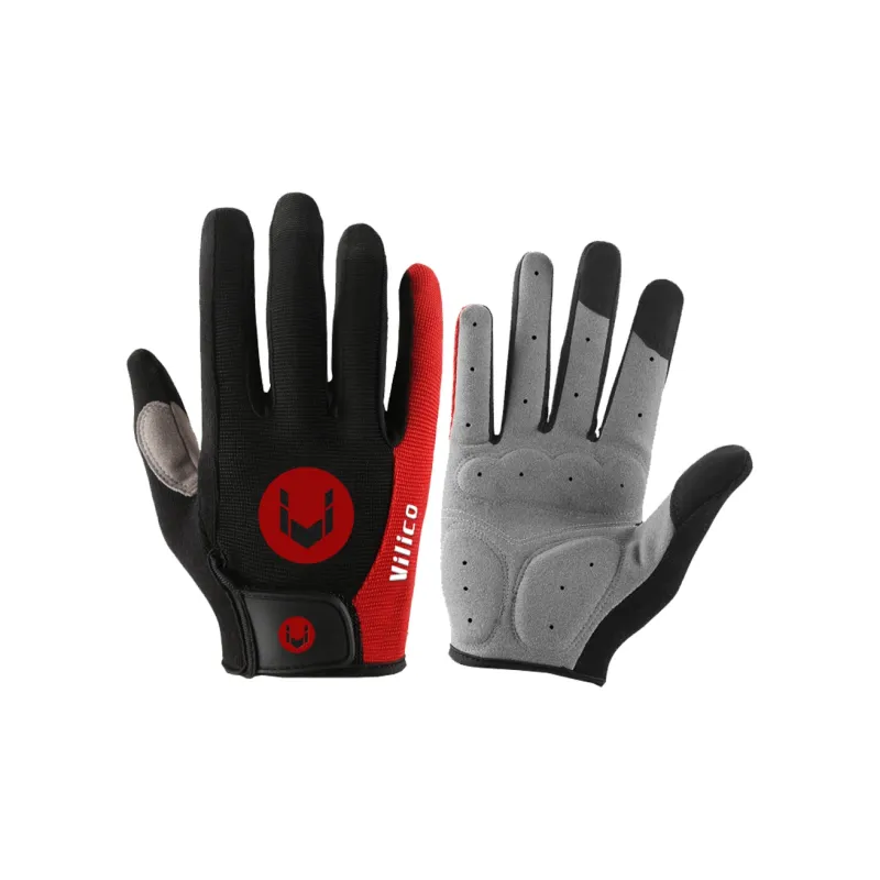 Cool Riding Treasure Riding Equipment Cycling Glove Unisex SBR Polyester M L XL Black, Red-3