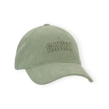GANNI Polyester Baseball Caps Unisex Olive