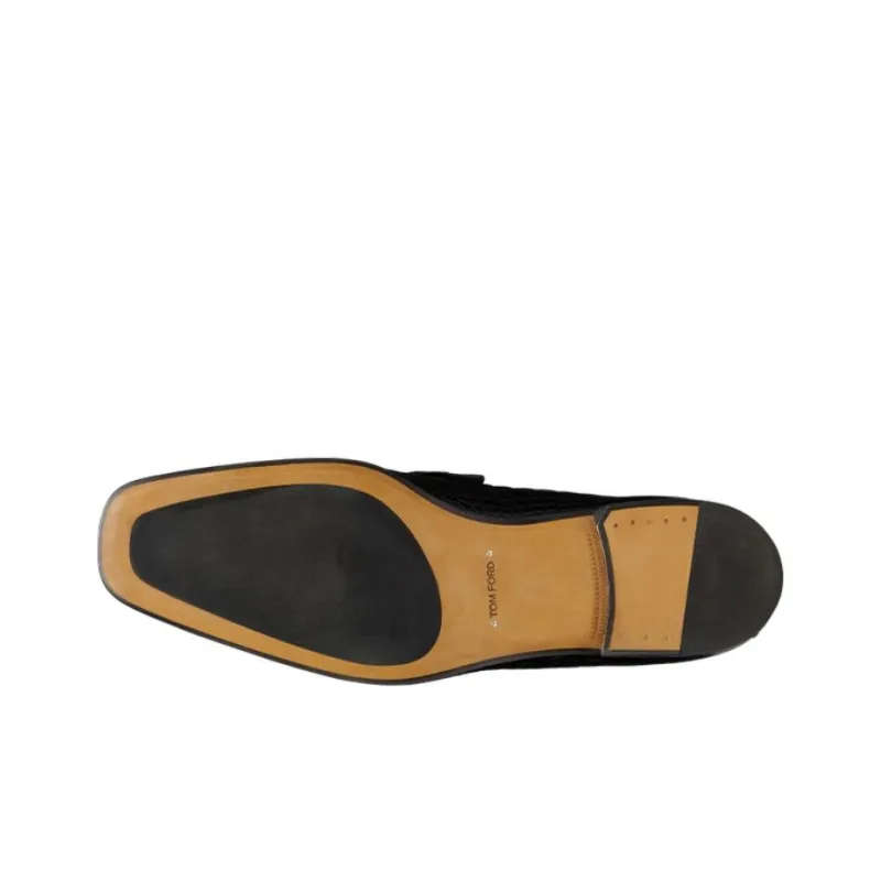 TOM FORD Crocodile-effect Leather Loafers-4