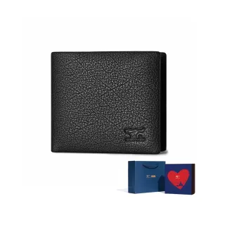 SEPTWOLVES Top Grain Cow Leather Wallet Unisex Black