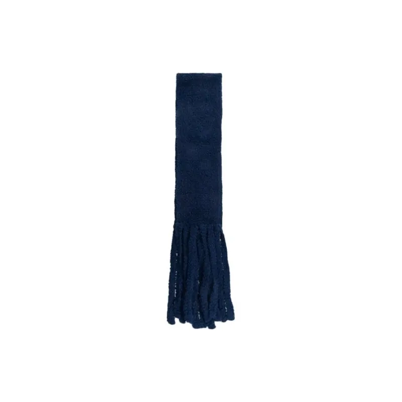 Lanvin Knit Scarves Unisex White Blue Brown-5