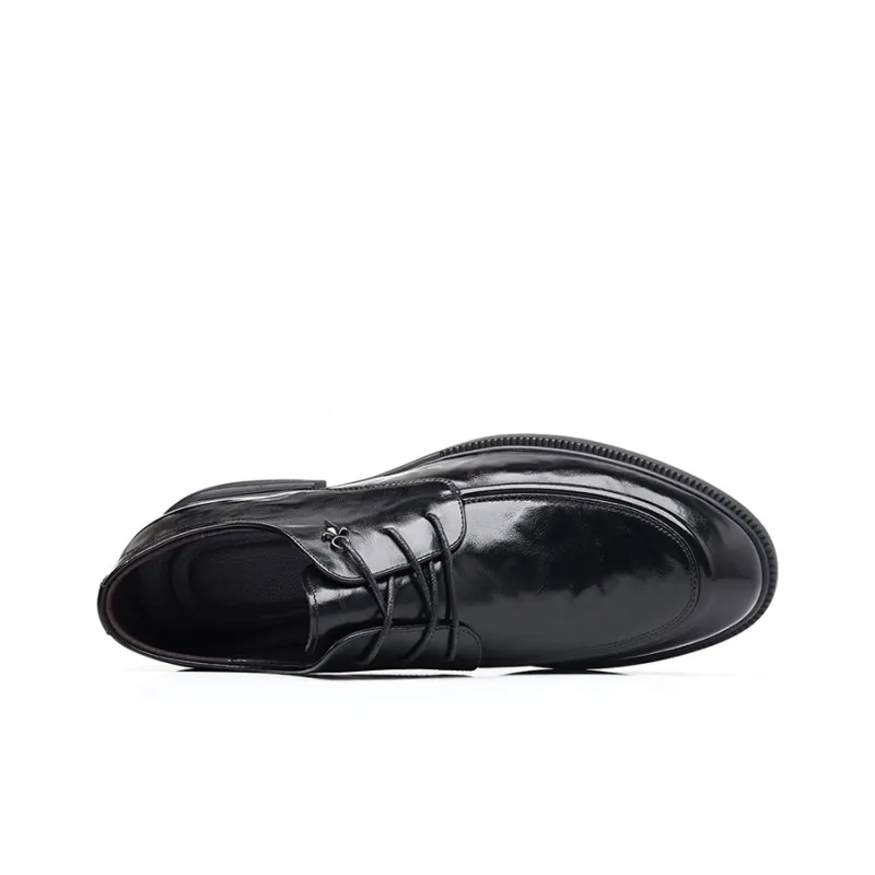 GZZ Dress Shoes Men Low Top Black-2