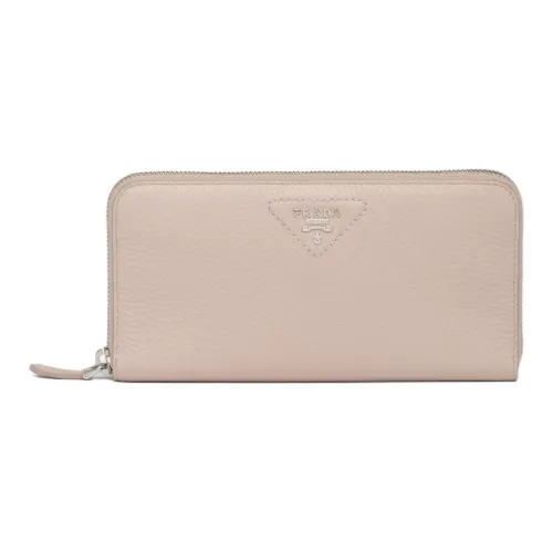 PRADA Leather Wallet Large Size Women's Lotus Pink