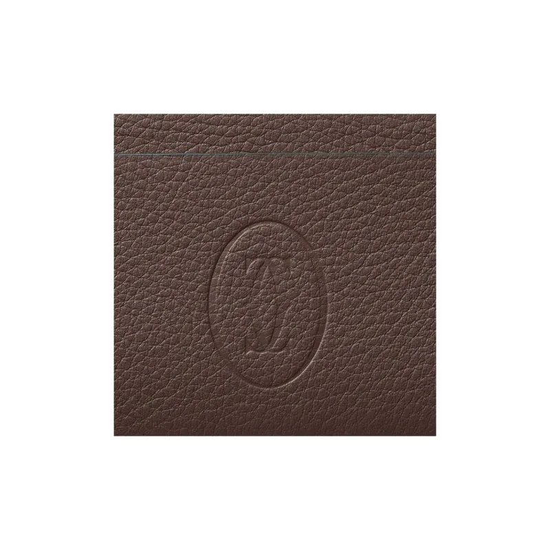 CARTIER Must De Cartier Calfskin Card Holder Women's Chocolate-4
