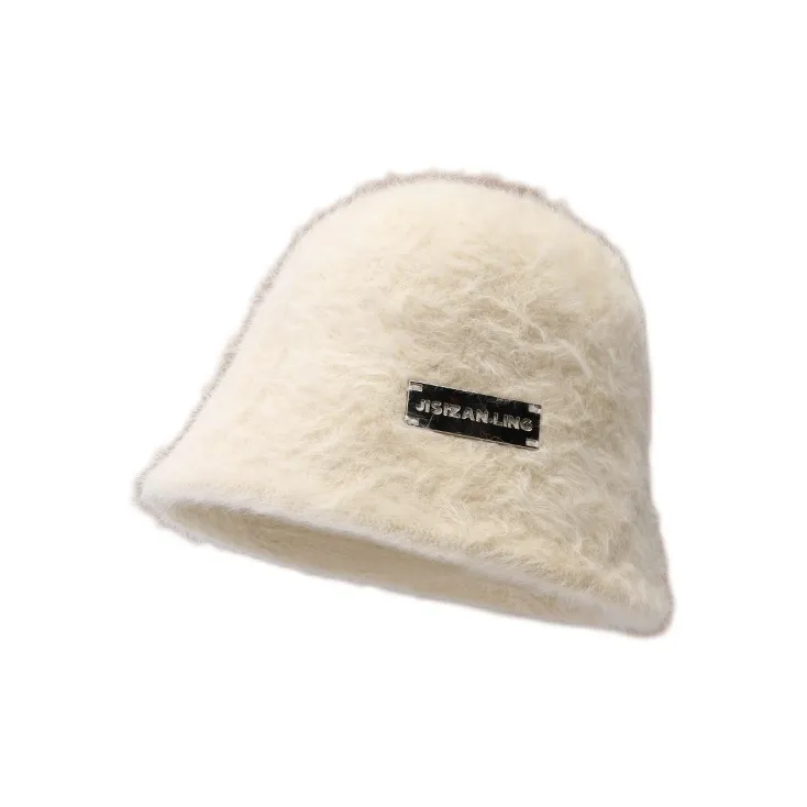 EEEENO Imitation Rabbit Fur Blend Bucket Hats Women's-1