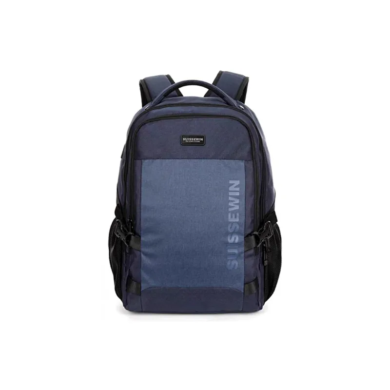 SUISSEWIN Polyester Student Backpack Laptop Bag Regular Unisex Black/Blue-8