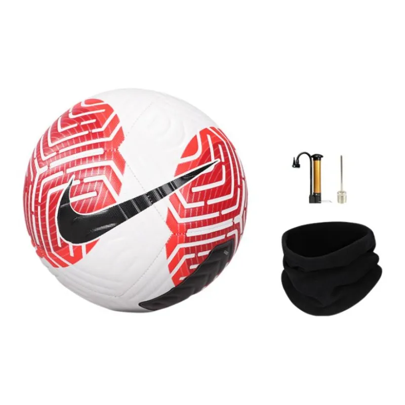 Nike Size 5 Ball Soccer Rubber Machine Stitched Soccer Ball Unisex Red White Black-6