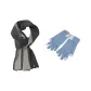 Gray Scarf+Lake Blue Glove