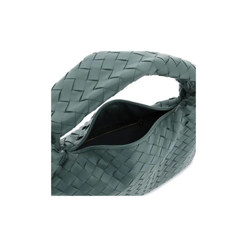 Bottega Veneta Calfskin Handbag, Shoulder Bag Trumpets Women's Dark Green-3