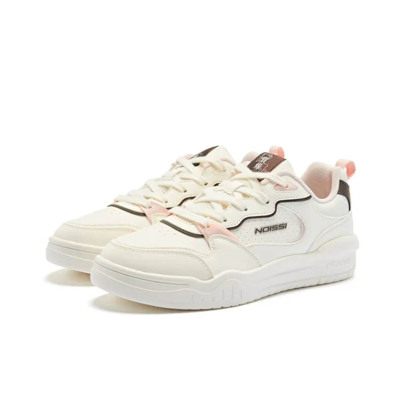 QIAODAN Wear resistant And Lightweight Low Top Skateboard Shoes Women's Dark Brown Ivory-2