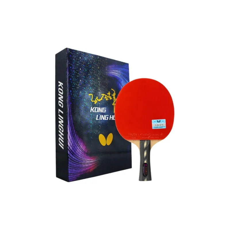 Butterfly Ping Pong Paddles Unisex All Wood With Carbon Fiber Black/Red-2