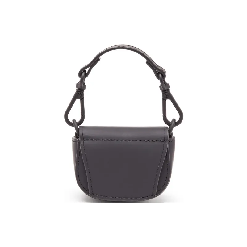 DIESEL Cow Leather Shoulder Bag, Crossbody Bag, Handbag Small Size Women's Black-3