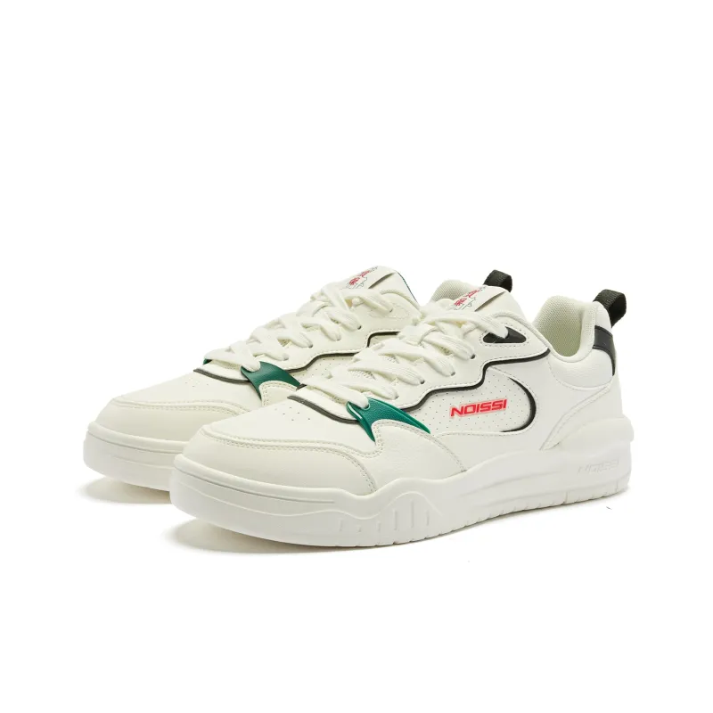 QIAODAN Lightweight Low Top Skateboard Shoes Men's White Green-2