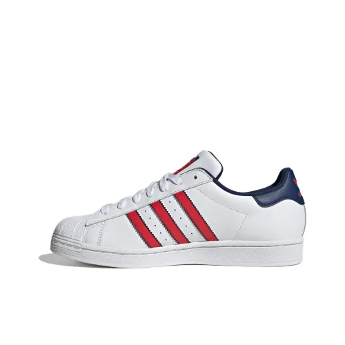 Superstar Adidas Denim 'White Scarlet Dark Blue'