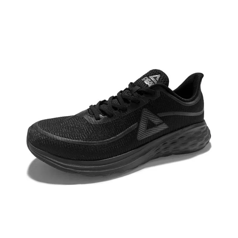 PEAK Cushioning Abrasion Resistant Breathable Low Top Running Shoes Men's Black-1
