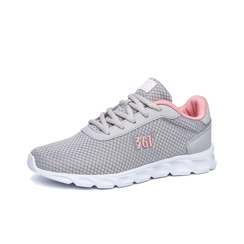 361° Shock Absorbers With Slip Resistant And Abrasion Resistant Properties Low Top Running Shoes Women's Gray Pink-0